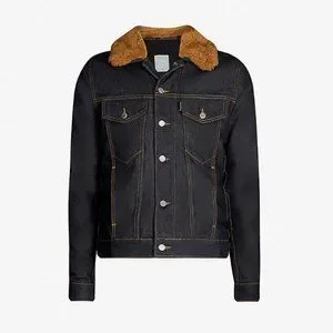 Sandro Jackets Coats Sandro Shearling Collar Denim Trucker